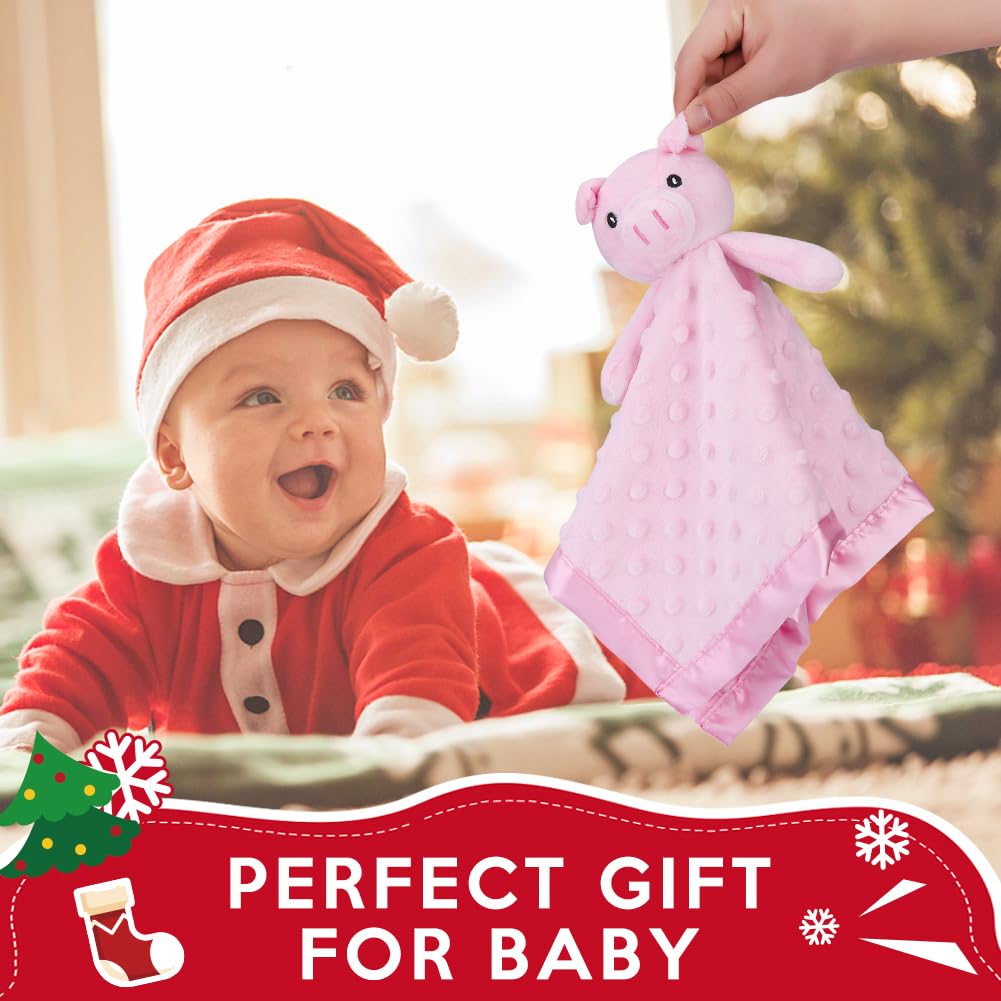 Pro Goleem Pig Loveys for Babies, Soft Security Blanket Baby Snuggle Toy Newborn Stuffed Animals Christmas Baby Gifts for Boys and Girls, 16 Inch