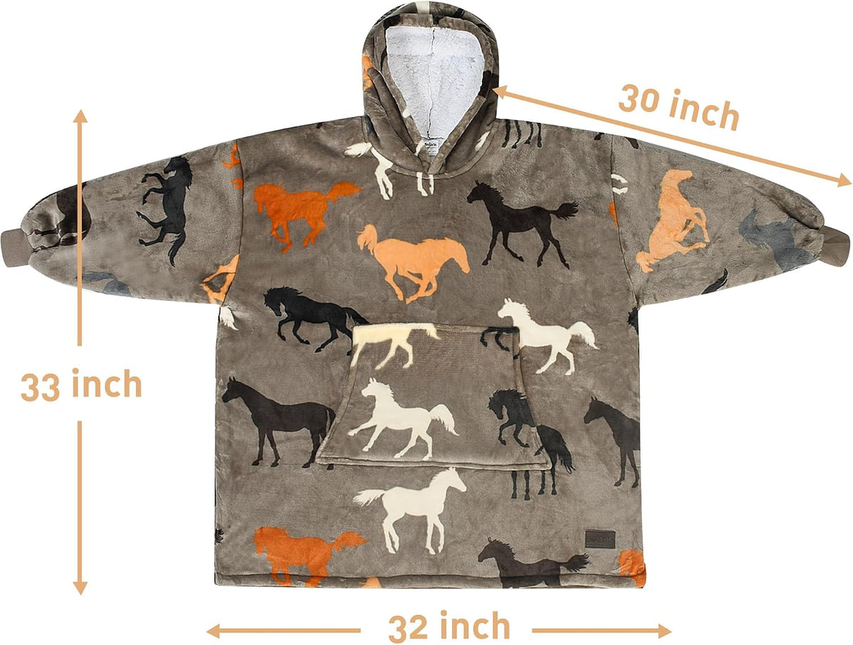 Catalonia Oversized Sherpa Hoodie Blanket Wearable Sweatshirt for Kids