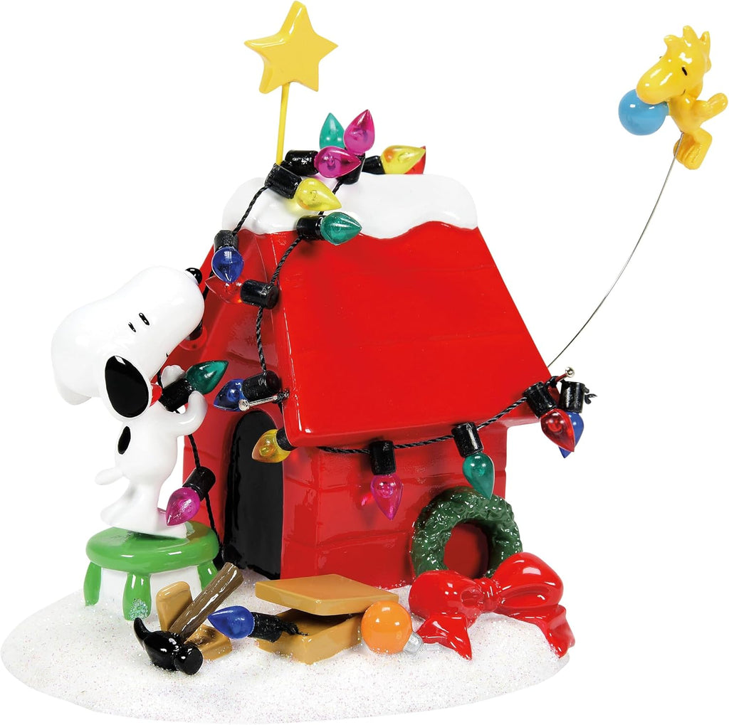 Department 56 Peanuts Christmas Decoration | Snoopy, Snoopy's Dog House, Woodstock, Christmas Lights