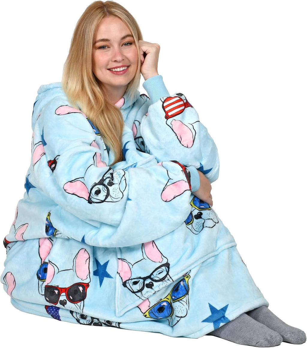 Catalonia Oversized Sherpa Hoodie Blanket Wearable Sweatshirt for Adults