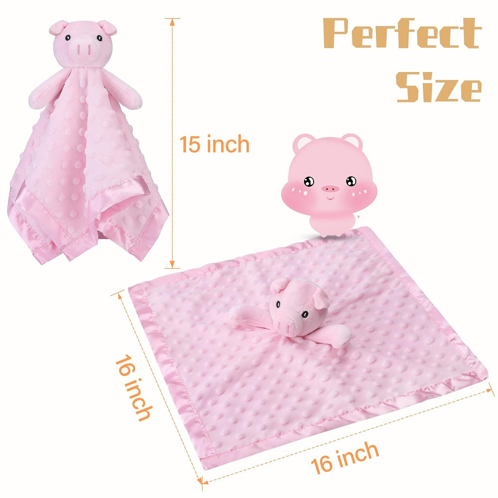 Pro Goleem Pig Loveys for Babies, Soft Security Blanket Baby Snuggle Toy Newborn Stuffed Animals Christmas Baby Gifts for Boys and Girls, 16 Inch