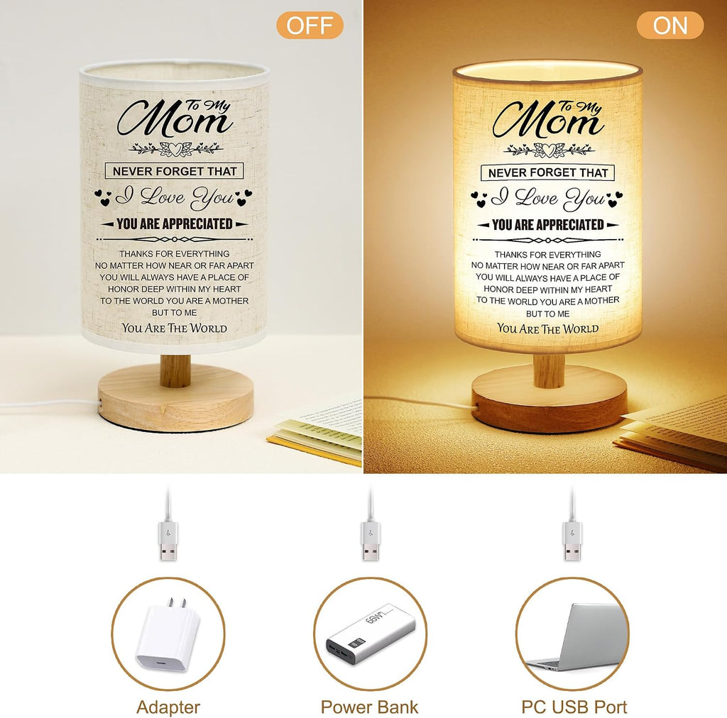 WSYEAR Birthday Gifts for mom from Son-Table Lamp Mom Gifts from Daughter for Mother Night Light Present for Mom Mothers Day Valentines Day Christmas