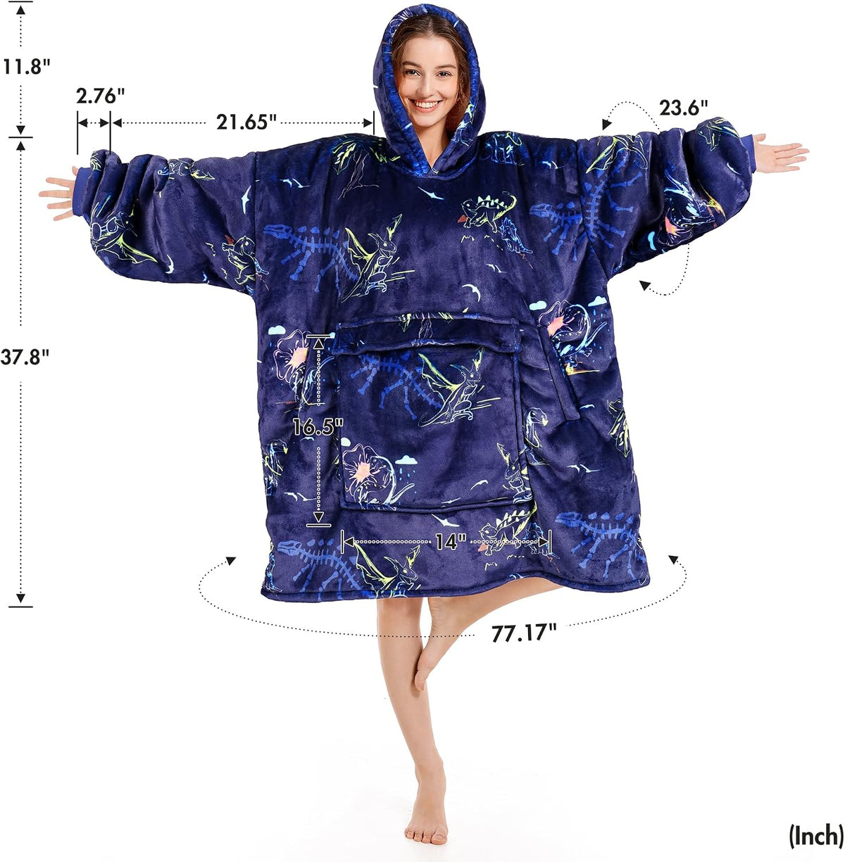 Narecte Cozy Oversized Hoodie Blanket Wearable Blanket for Adults