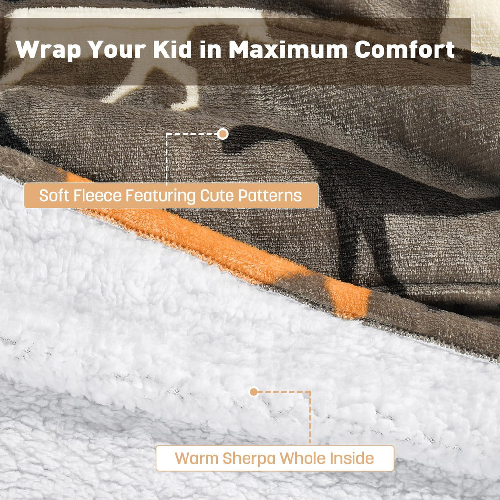 Catalonia Oversized Sherpa Hoodie Blanket Wearable Sweatshirt for Kids