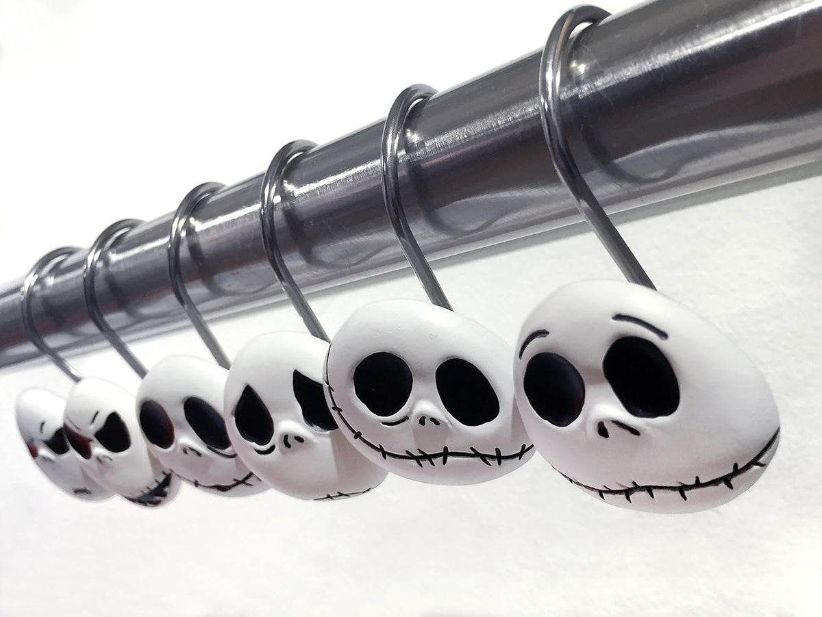 Jay Franco Disney Nightmare Before Christmas Jack Skellington 12-Piece Shower Curtain Hooks
