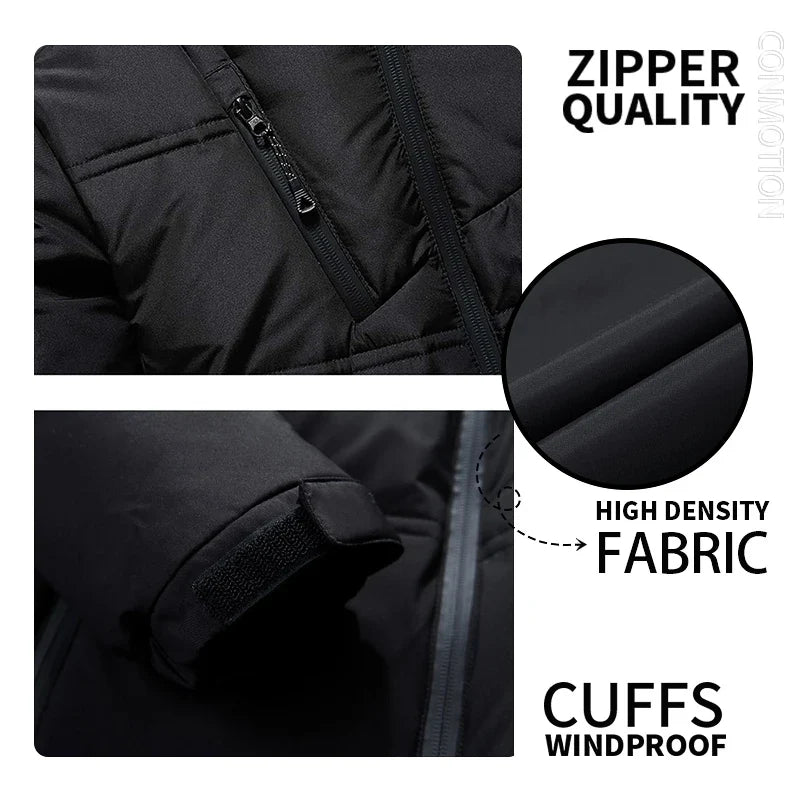 Down Coat Parkas Outdoor Casual White Duck Down Jacket Men Winter Men's Coat Windproof Removable Cap Parkas Solid Color Outdoor Casual Hooded Overcoat Clothes