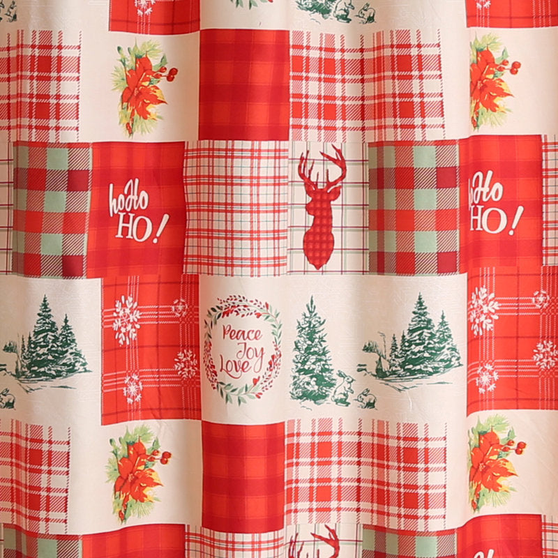 Barbrook Patchwork Shower Curtain with Hooks Included