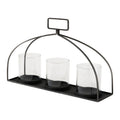 Black Arched tabletop metal candle holer