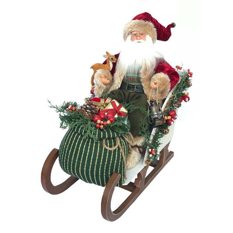 Set of 2 Clear Standing Reindeer Christmas Figurines 9.25-Inch
