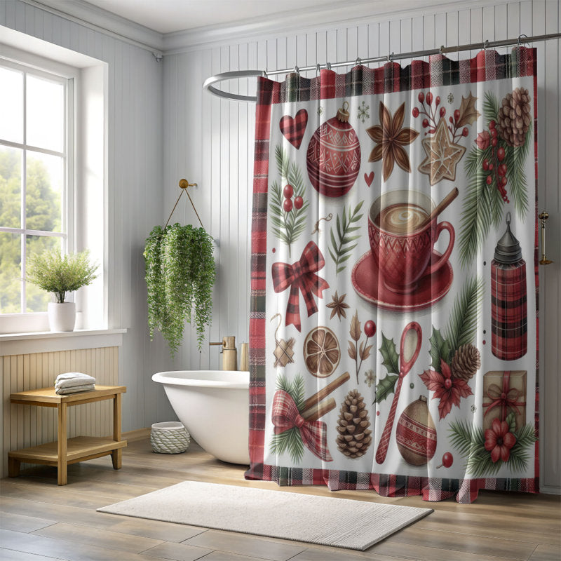 Cozy Xmas Plaid - 1 Piece Standard Shower Curtain