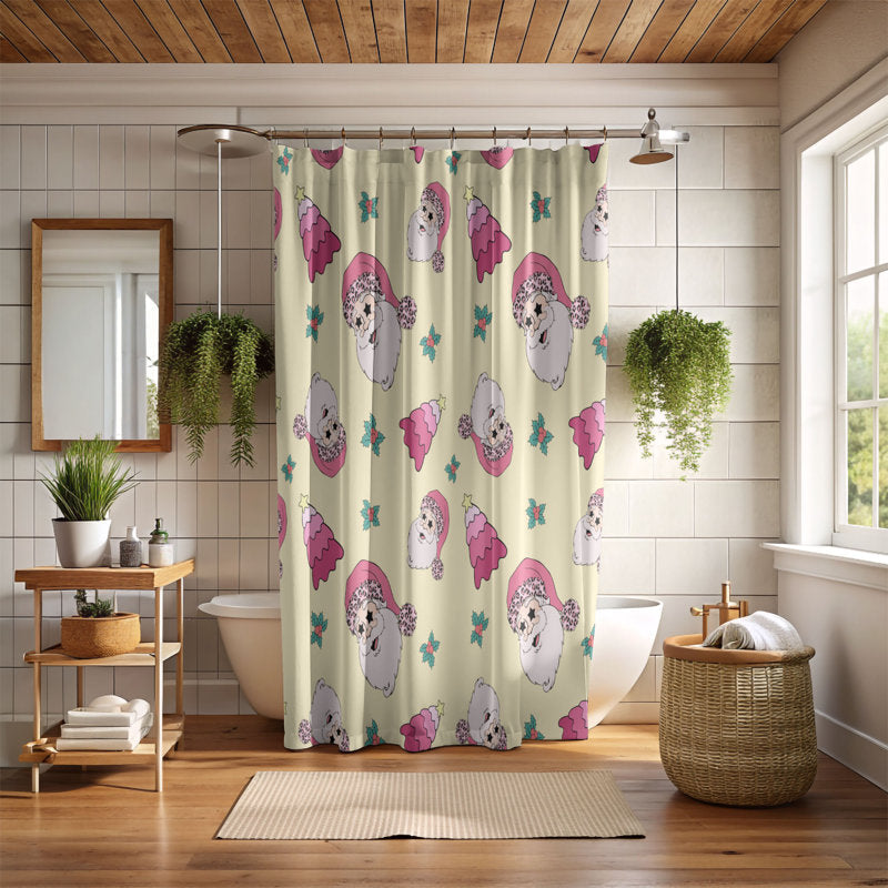 Pink Festive - 1 Piece Standard Shower Curtain