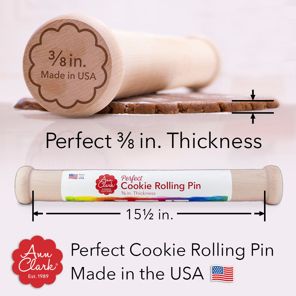 Perfect Cookie Rolling Pin 3/8-in. Depth for Even Thicker Cookies