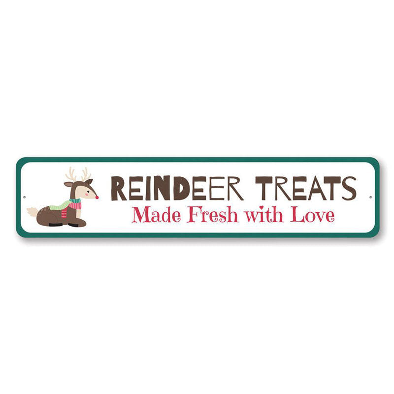 Reindeer Treats Holiday Custom Aluminum Sign