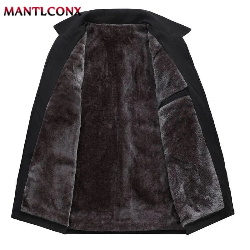 Winter Fleece Lining Jacket Men Thick Warm Winter Jackets for Men Autumn Blazer Office Dress Coat Social Formal Outerwear L-3XL