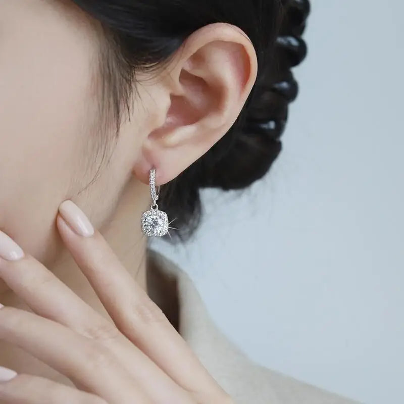 0.5-1 Carat Moissanite Earrings for Women S925 Sterling Silver Sparkling Lab Diamond Earring Women's Wedding Jewelry