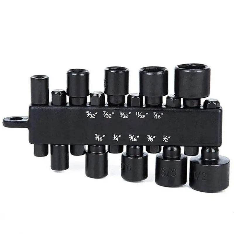 1 Set 14 Inch Hex Shank Power Nut Driver Drill Bit Set Metric Imperial Socket Wrench Screwdriver Woodworking Drill