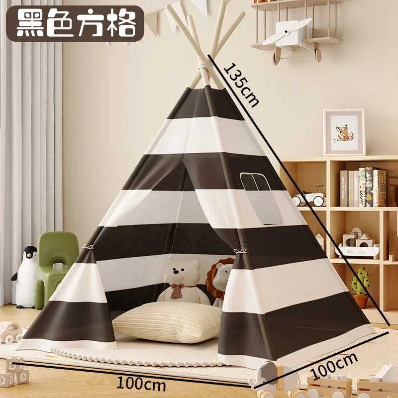 1.35M Tent for Kids Indoor Household Portable Folding Princess Wigwam Baby Girl and Boy Toy Castle Tent Play House for Children