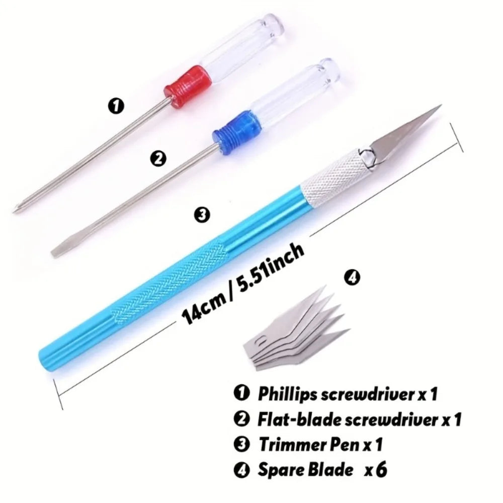 26pcs Model Basic Tools Craft Model Car Hobby Building Repairing Assembly Tool Beginner Handmade Scissors Tweezers
