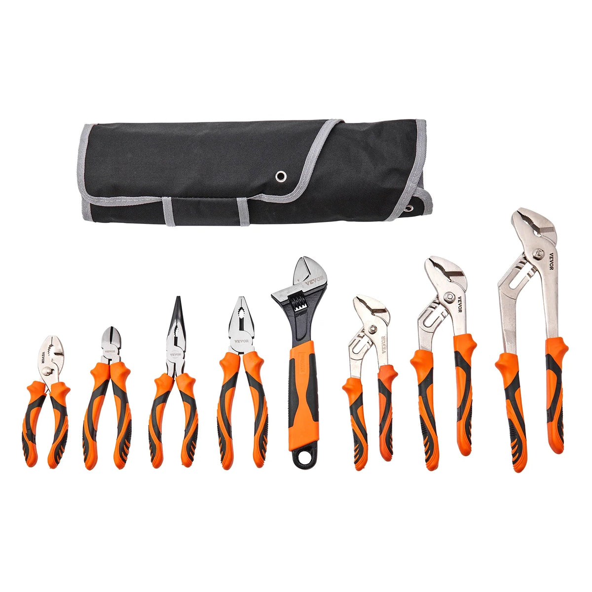 SucceBuy 8-Piece Pliers Set High Carbon Steel 12"/10"/8" Groove Joint Pliers 8" Linesman's Pliers 8" Long Nose Pliers