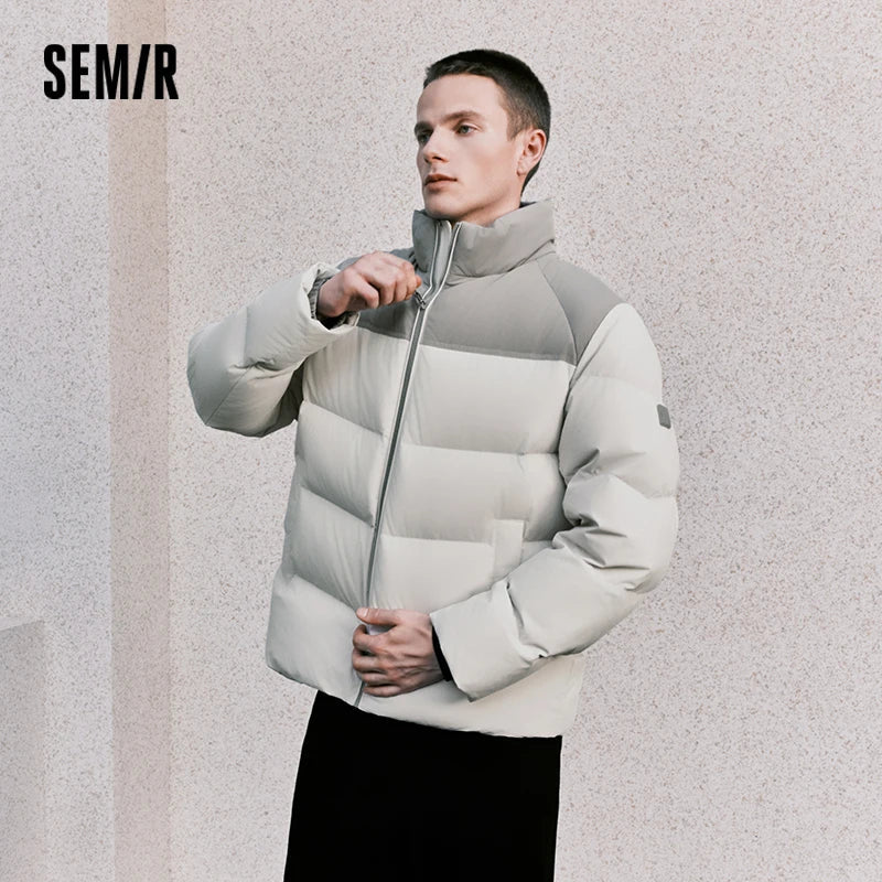 Semir Unisex Puffer High Loft Down Stand Collar Warm Fit Waterproof Windproof Stain Resistant 2026 Couple Style Outerwear