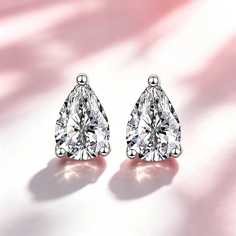 0.5~2.0ct Oval Cut Moissanite Earrings 925 Silver with GRA Certificate Fashionable Wedding Jewelry Bridal Anniversary Gift