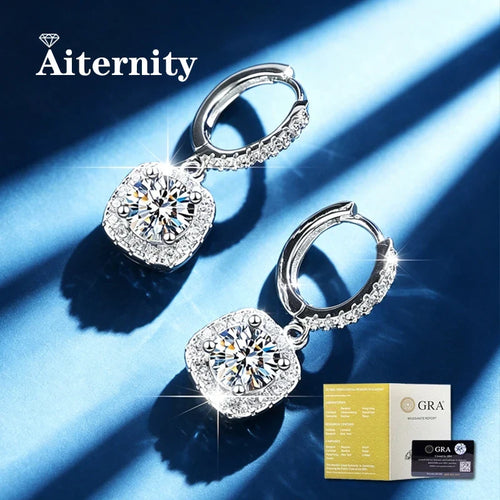 0.5-1 Carat Moissanite Earrings for Women S925 Sterling Silver Sparkling Lab Diamond Earring Women's Wedding Jewelry