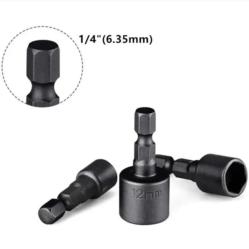 1 Set 14 Inch Hex Shank Power Nut Driver Drill Bit Set Metric Imperial Socket Wrench Screwdriver Woodworking Drill