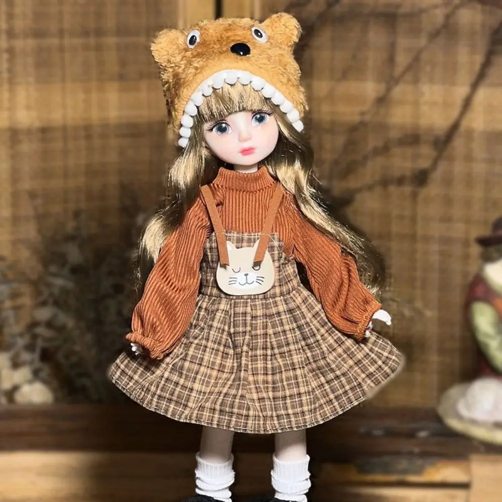 1 Set 1/6 SD 30cm Bjd with Clothes Attractive Eyes Long Hair Princess Dress Up BJD Elegant Anime Princess Makeup Ball Joint