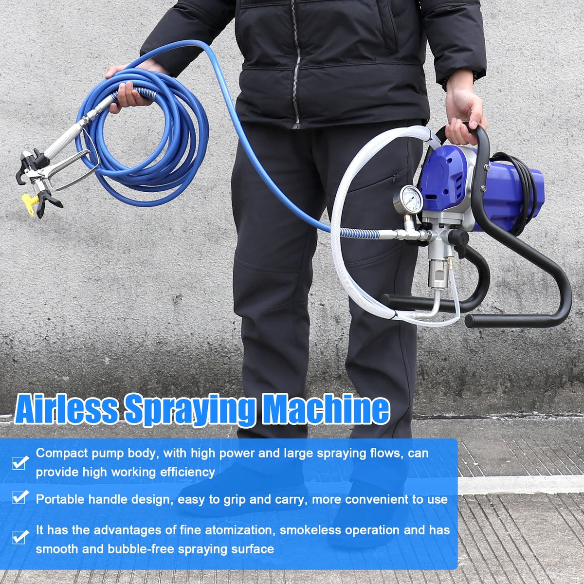 Professional High-pressure Airless Sprayer Electric Paint Spraying Machine Multipurpose Painting Tool Home Improvement Equipment