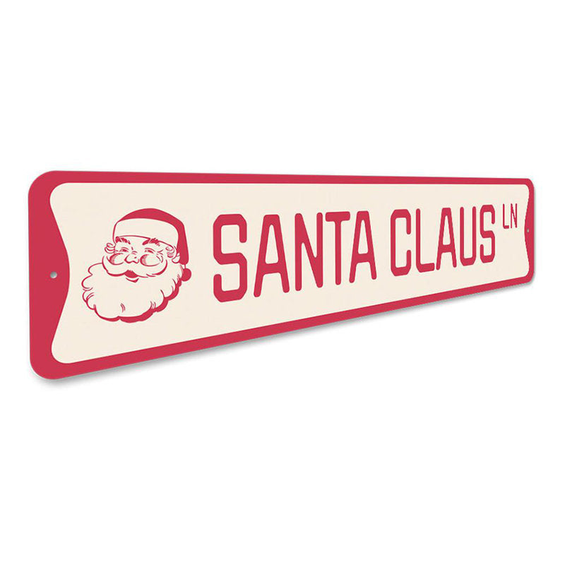 Santa Claus Lane Holiday Aluminum Sign