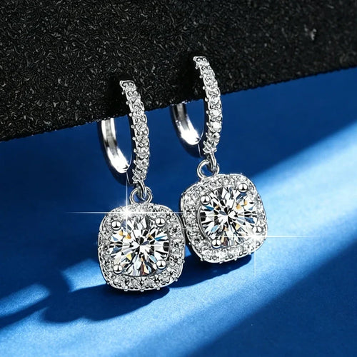 0.5-1 Carat Moissanite Earrings for Women S925 Sterling Silver Sparkling Lab Diamond Earring Women's Wedding Jewelry