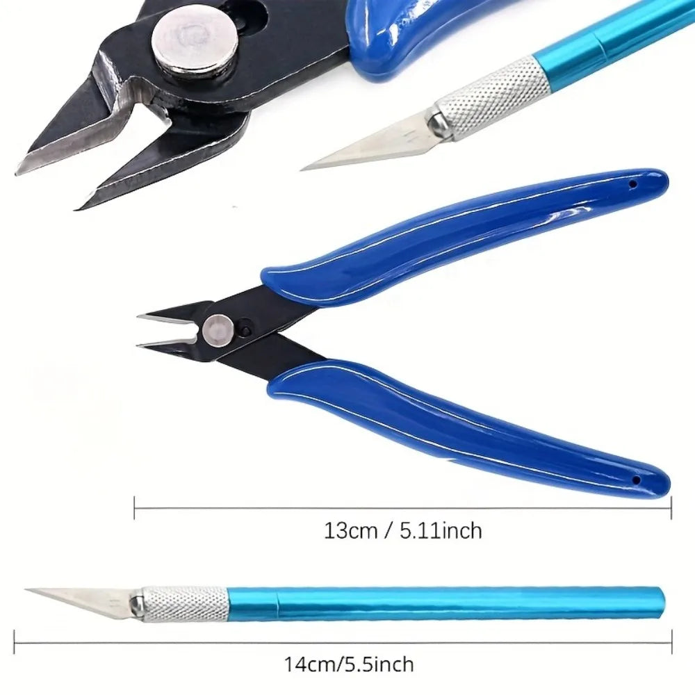 26pcs Model Basic Tools Craft Model Car Hobby Building Repairing Assembly Tool Beginner Handmade Scissors Tweezers