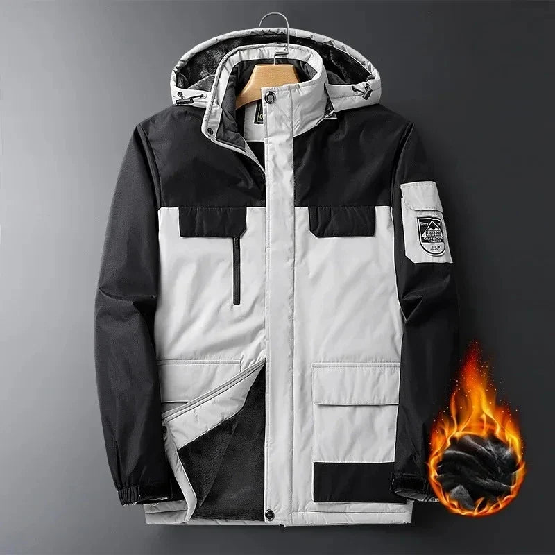 Parka Waterproof Winter 2026 9XL Mens Winter Jacket Fleece Lining Zip Hood Warm Parka Male Large Size Waterproof Big Extra Plus 8XL Windbreaker Mountain
