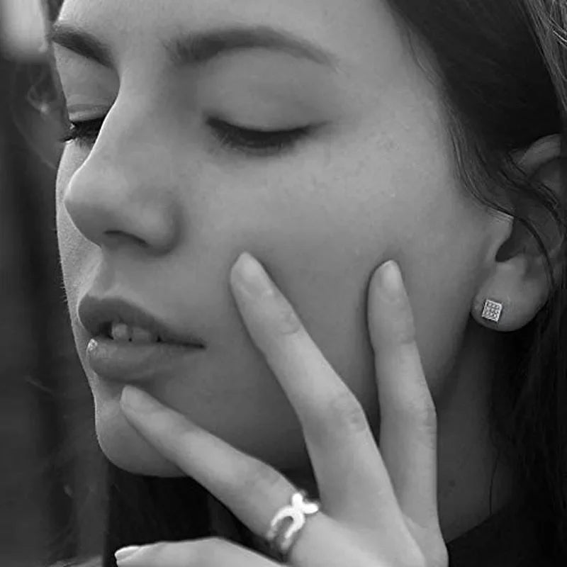 1-8 Pairs Stainless Steel Cubic Zirconia Stud Earrings Set Unisex Ear Piercing Jewelry for Men and Women 6MM Stylish Simplicity
