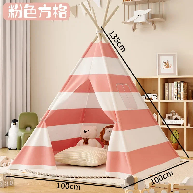1.35M Tent for Kids Indoor Household Portable Folding Princess Wigwam Baby Girl and Boy Toy Castle Tent Play House for Children