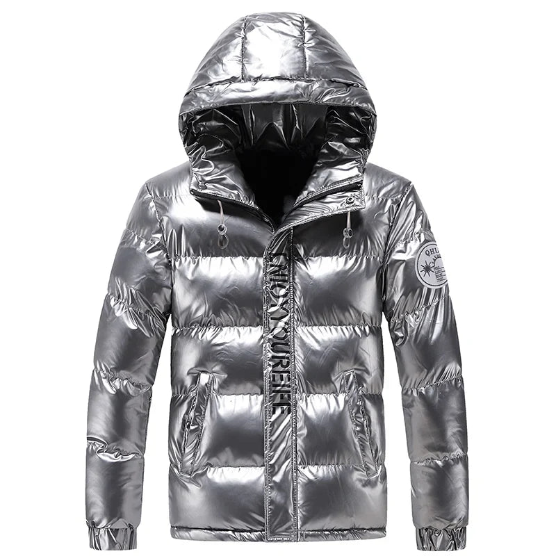 Winter Outdoor High Quality Bright Padded Jacket Trendy Hoodie Thickened Windproof Warm Non Washable Down Jacket Cotton Jacket