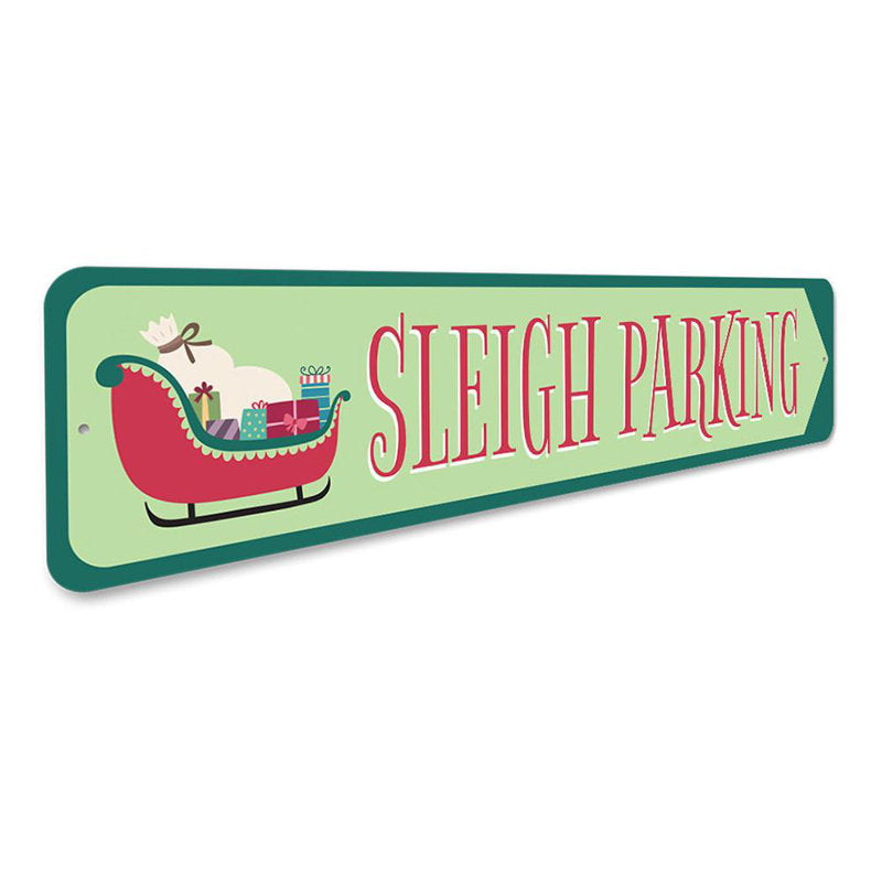 Sleigh Parking Christmas Custom Aluminum Sign