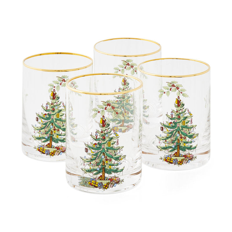 Spode Christmas Tree Dof Glasses 14 Oz