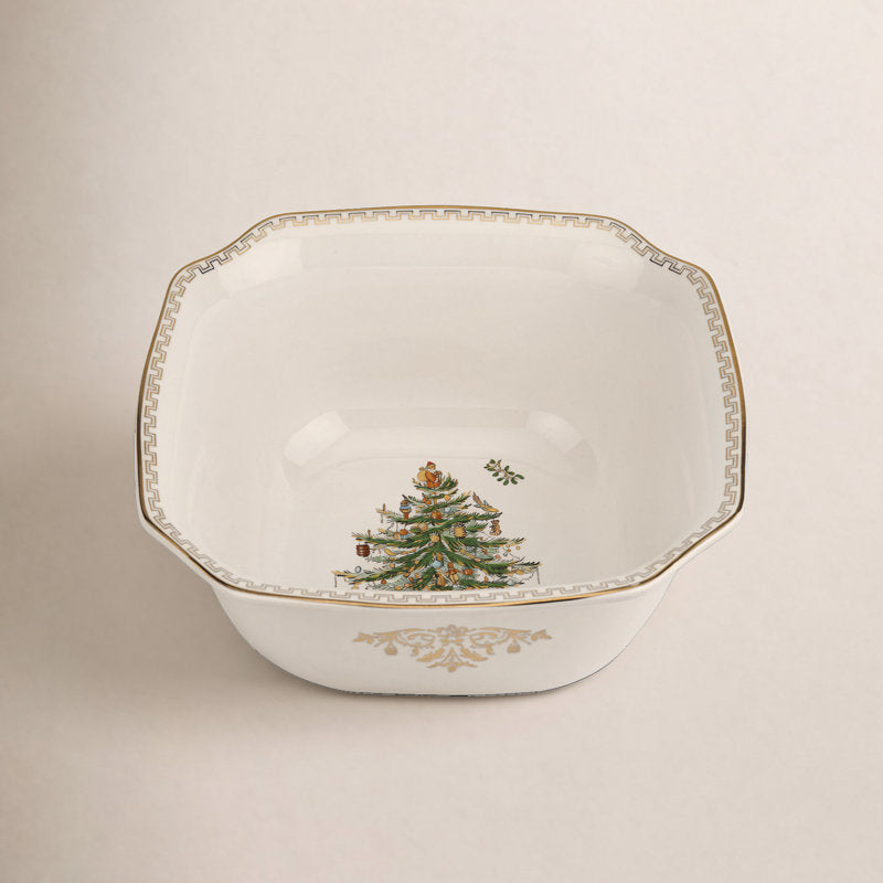 Spode Christmas Tree Gold Square Bowl