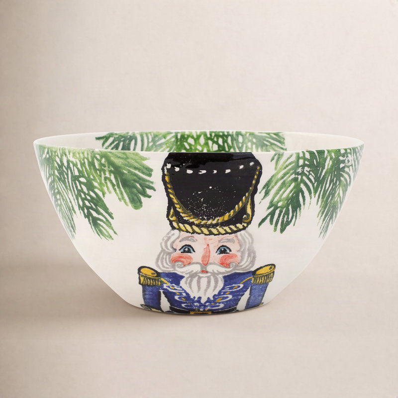 VIETRI Nutcrackers Terra Bianca Serving Bowl