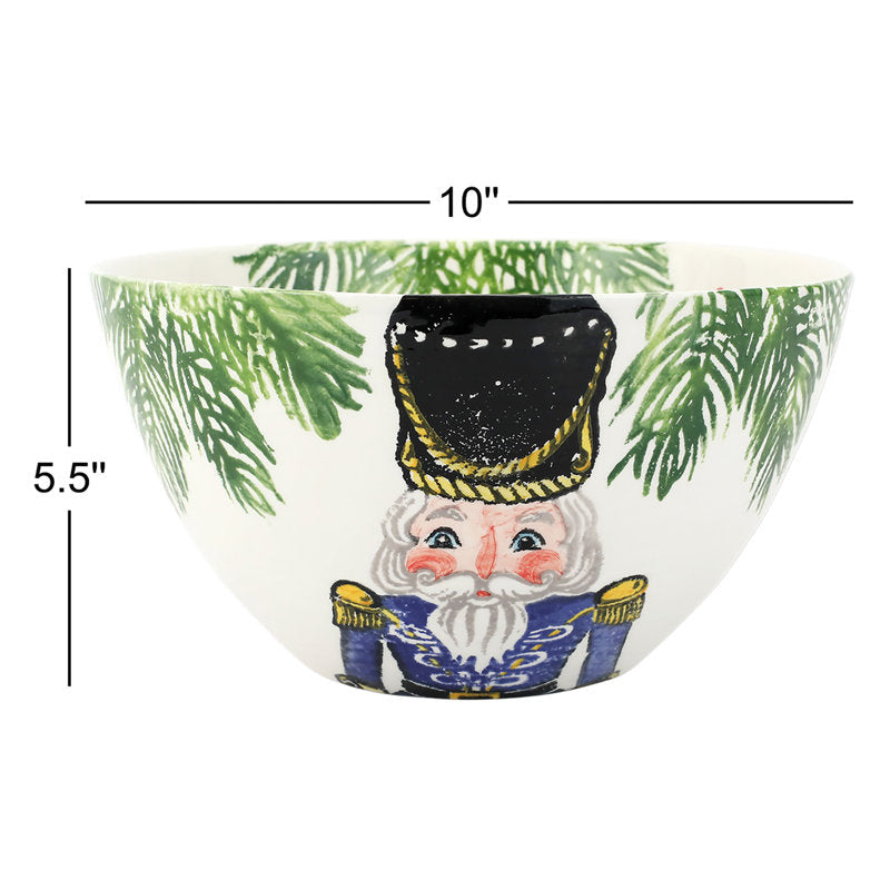 VIETRI Nutcrackers Terra Bianca Serving Bowl