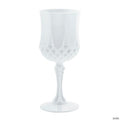 White Patterned Plastic Wine Glasses - 12 Ct.