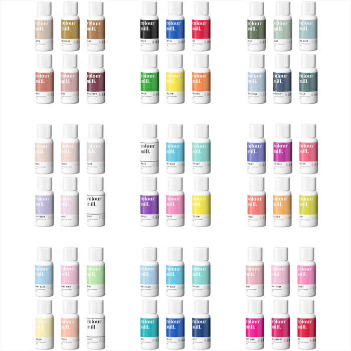Colour Mill 6 box color set of oil based food colorings 20ml (select your set)