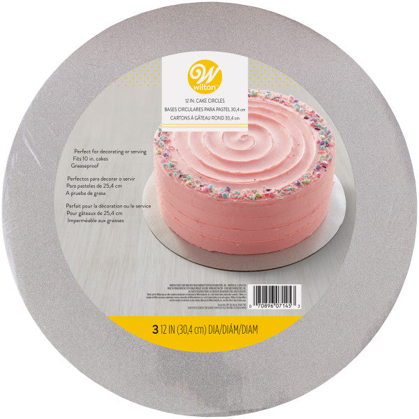 Wilton Round Silver 12" inch Glitter Cake Boards